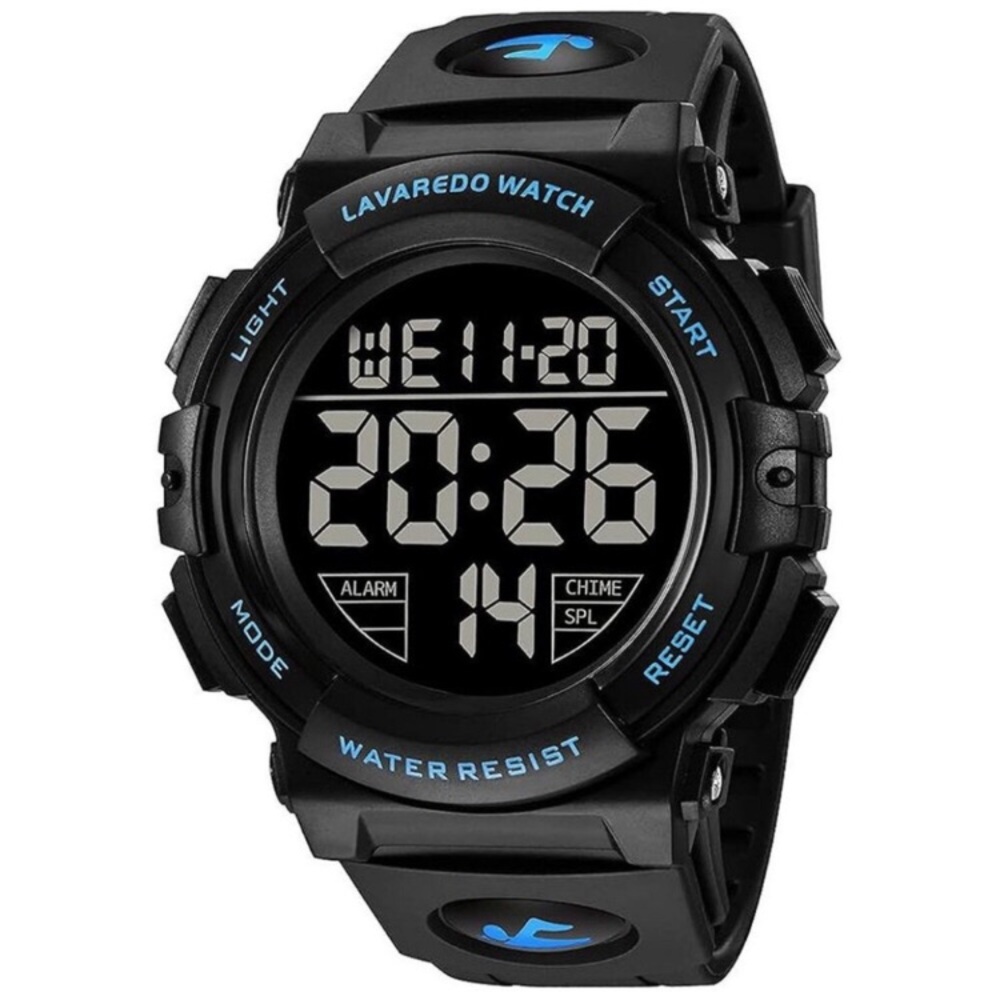Mens Digital Watch Sports Military Watches Waterproof 08-Blue-B